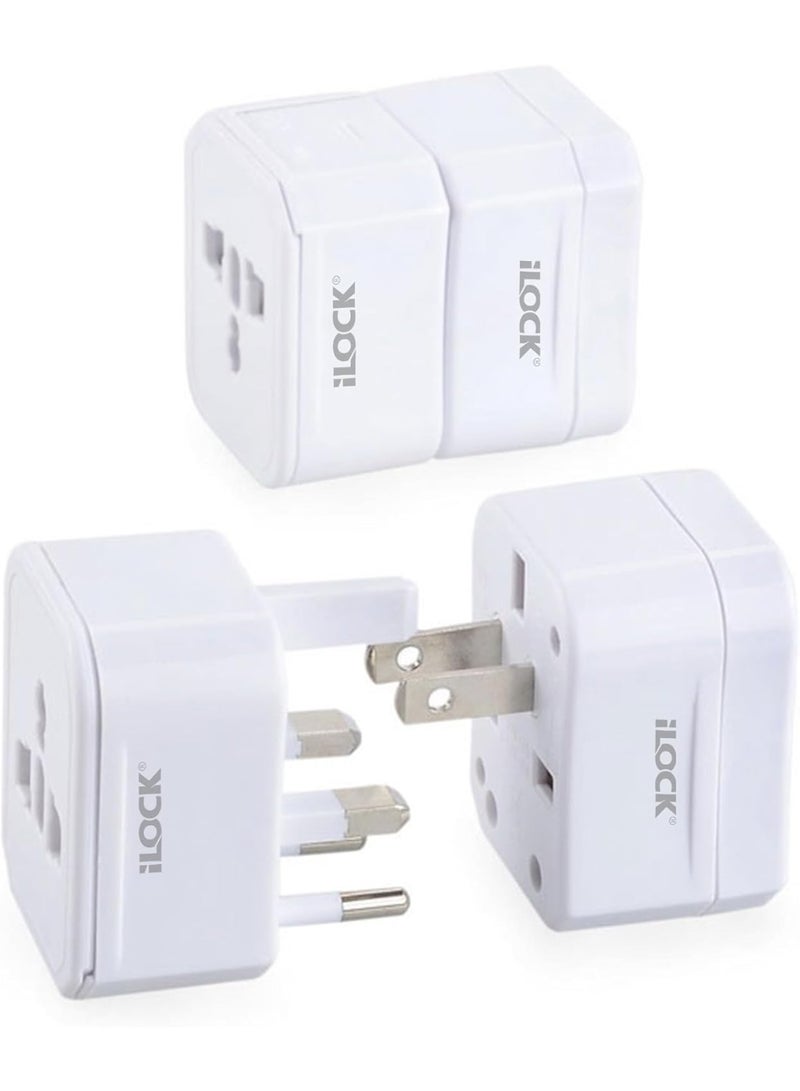 iLOCK Universal Travel Adapter | US to UK/EU/AUS | Compact & Portable - Image 3